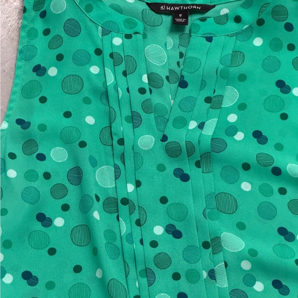 41 Hawthorn Teal Polka Dot Sleeveless Blouse - Picture 2 of 2